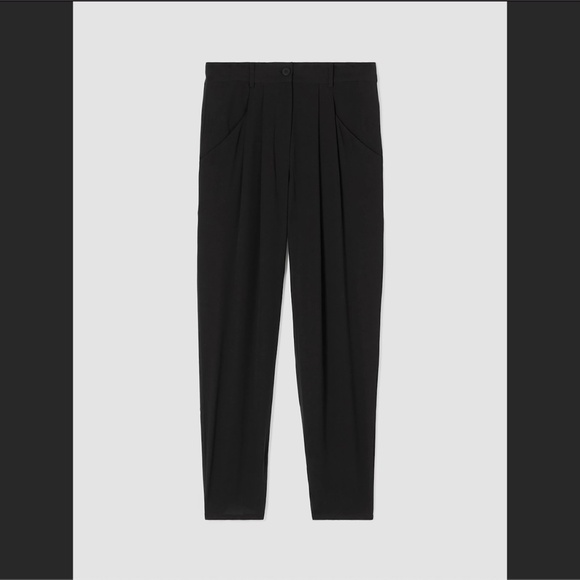 NWT- Eileen Fisher 100% Silk Georgette Crepe Carrot Pant Size Medium, Minimalist - Picture 4 of 14